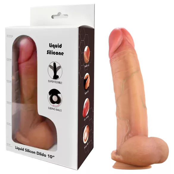 FeelSkin - īpaši reālistisks dildo ar sēkliniekiem (dabīgs, 22 cm)