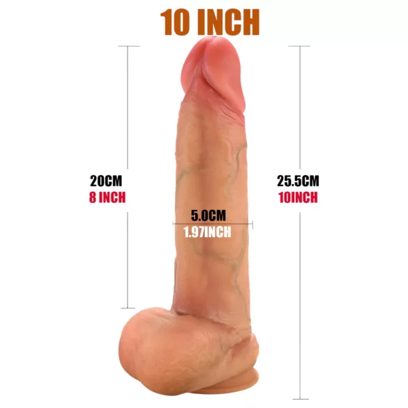 FeelSkin - īpaši reālistisks dildo ar sēkliniekiem (dabīgs, 22 cm)