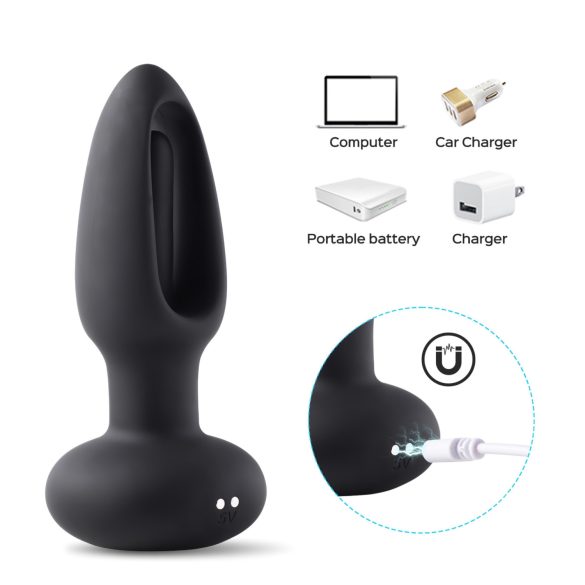 Honey Play Box anālais vibrators ar mēlīti, melns
