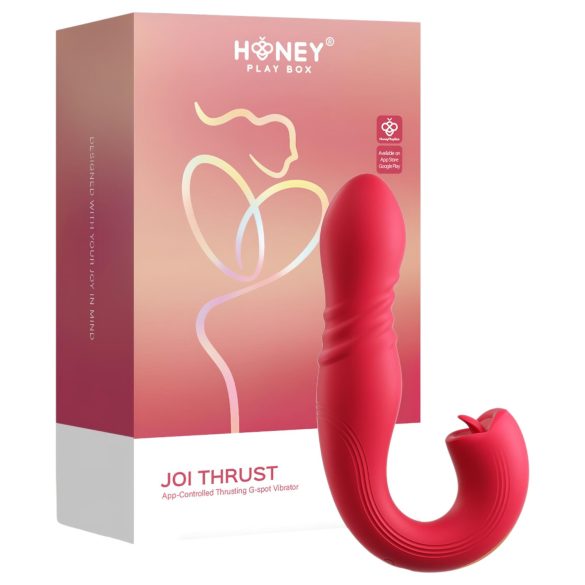 Honey Play Box Joi Thrust 2 - vibrators ar lökšanas un laizīšanas funkciju sarkans