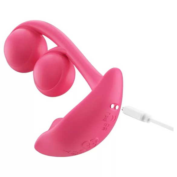 Honey Play Box Melody - lietotnes vadāms pērļots 2‑in‑1 vibrators (sarkans)