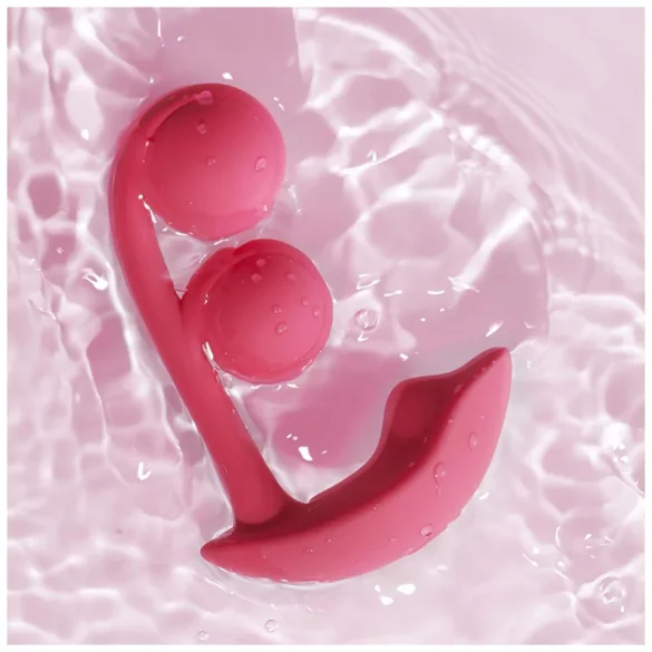 Honey Play Box Melody - lietotnes vadāms pērļots 2‑in‑1 vibrators (sarkans)
