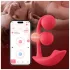 Honey Play Box Melody - lietotnes vadāms pērļots 2‑in‑1 vibrators (sarkans)