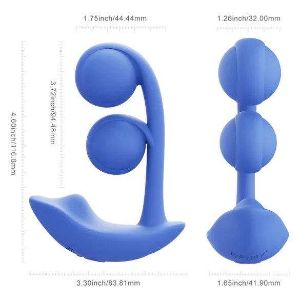 Honey Play Box Melody - lietotnes vadāms pērļots 2‑in‑1 vibrators (zils)