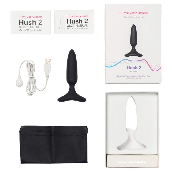 LOVENSE Hush 2 XS - anālais vibrators ar akumulatoru 25mm melns
