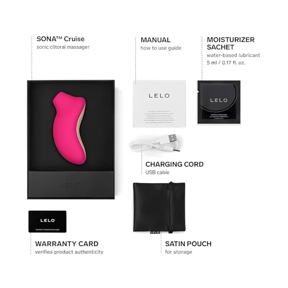 LELO Sona Cruise - klitora stimulators ar viļņu stimulāciju ķiršu krāsā