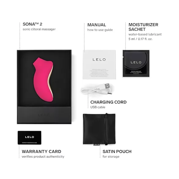LELO Sona 2 - klitora stimulators ar skaņas viļņiem ķiršu krāsā