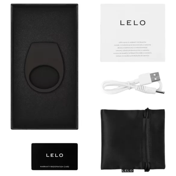 LELO Tor 3 - ar lietotni vadāms vibrējošs dzimumlocekļa gredzens vīriešiem (melns)