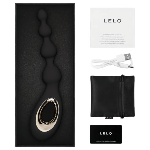 LELO Soraya Beads - anālais vibrators, uzlādējams, ūdensizturīgs, melns