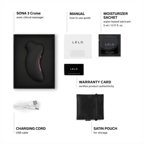 LELO Sona 3 Cruise - klitora stimulators ar viļņu tehnoloģiju melns