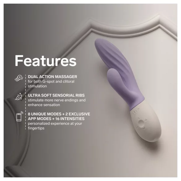LELO INA Twist - lietotnei pieslēdzams, ar klitora atzaru aprīkots G-punkta vibrators (violets)