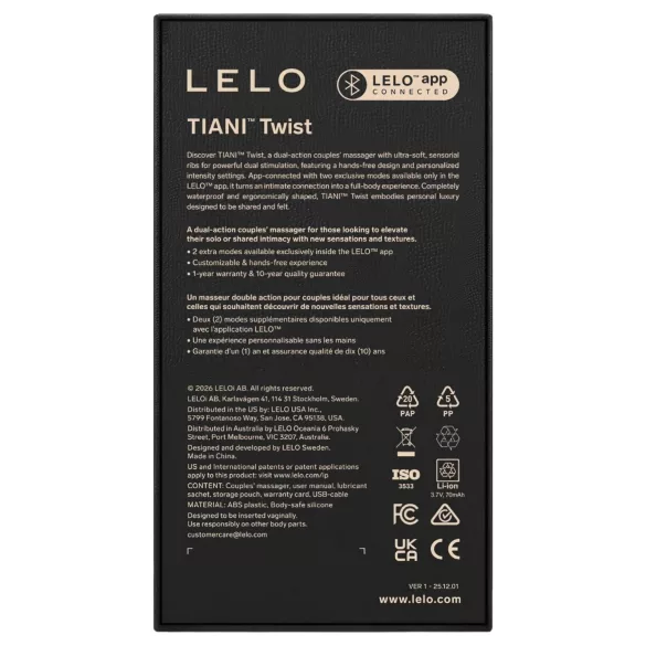LELO Tiani Twist - gudrais pāru vibrators (rozā)