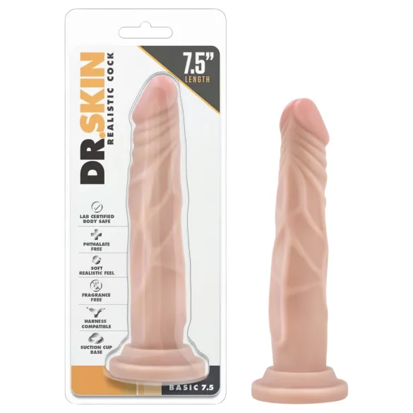 Dr. Skin dildo ar piesūcekni realistisks 19cm miesas krāsā