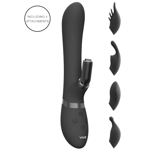 Vive Chou - 4in1 vibrators ar klitora stimulatoru melns