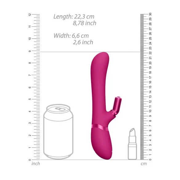 Vive Chou - uzlādējams klitorālais vibrators ar maināmu uzgali rozā