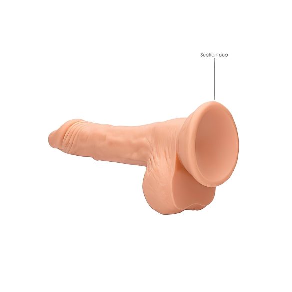 RealRock dildo ar sēkliniekiem 17cm reālistisks ādas krāsa