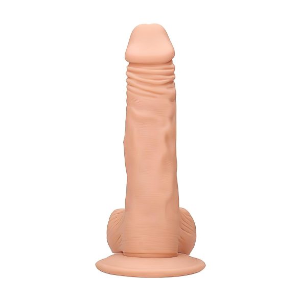 RealRock dildo ar sēkliniekiem 20 cm ādas krāsā