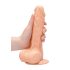 RealRock Dong 8 - dzīvs, ar sēkliniekiem dildo (20cm) - dabisks
