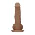 RealRock Dong 10 - īsts, ar sēkliniekiem dildo (25cm) - tumši dabīgs