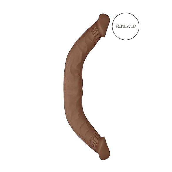RealRock Dubultais Dong 18 - divkāršais dildo (46cm) - tumši naturāls