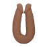 RealRock Dubultais Dong 18 - divkāršais dildo (46cm) - tumši naturāls
