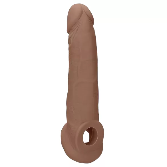 RealRock dzimumlocekļa uzmava 21,5 cm tumši miesaskrāsas