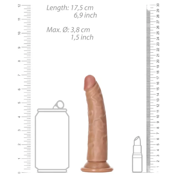 RealRock dildo realistisks slaids 15,5 cm tumši bēšs