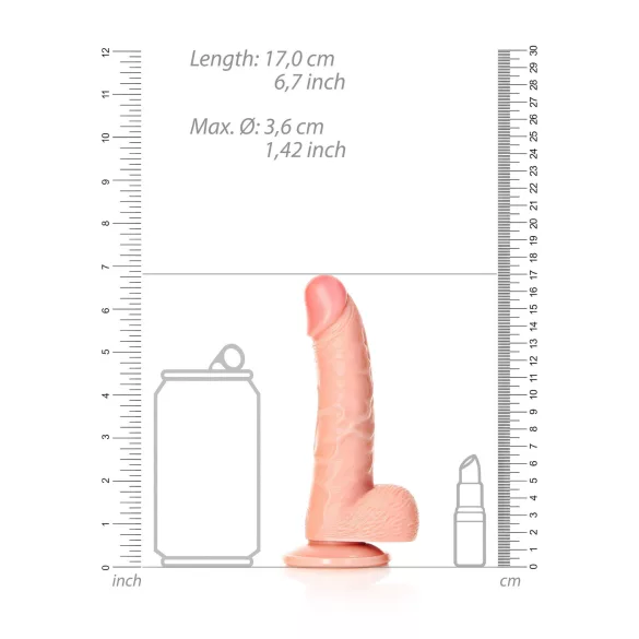 RealRock - reālistisks dildo ar piesūcekni 15,5 cm naturāls