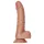 RealRock - dildo ar stiprināmu piesūcekni un sēkliniekiem 15,5cm tumši bēšs