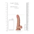RealRock - dildo ar stiprināmu piesūcekni un sēkliniekiem 15,5cm tumši bēšs