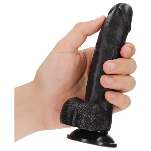 RealRock - reālistisks dildo ar piesūcekni 15,5 cm melns