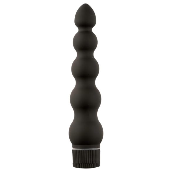 Black Magic 7 - anālais vibrators ar 5 lodītēm, stingrs, melns