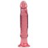Kristāla želeja - rožains anālais dildo ar piesūcekni