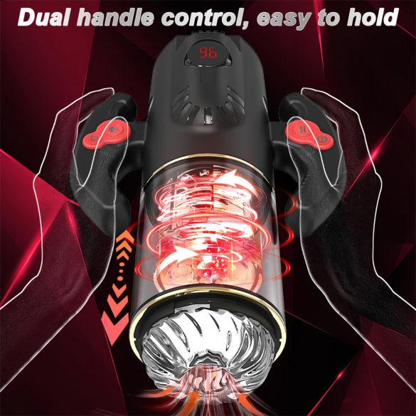 AlvUp - vīriešu masturbators ar rotējošu funkciju melns