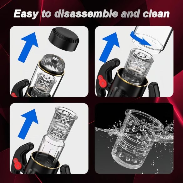 AlvUp - vīriešu masturbators ar rotējošu funkciju melns