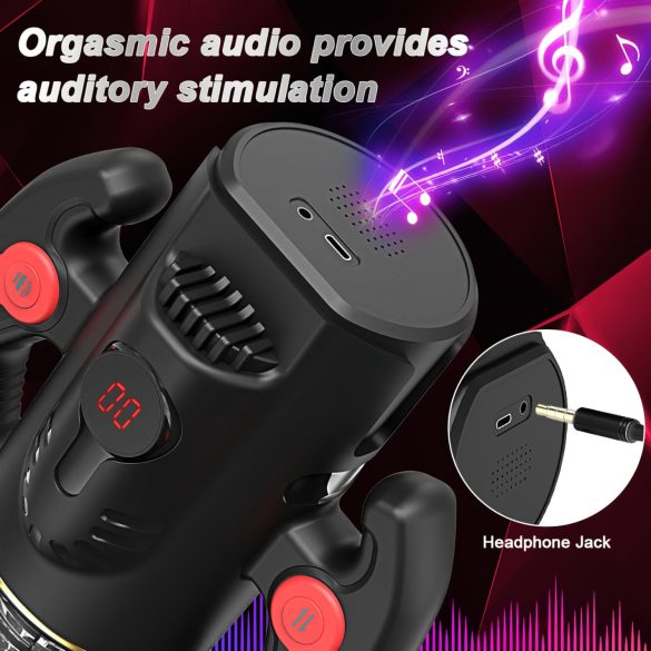 AlvUp - vīriešu masturbators ar rotējošu funkciju melns