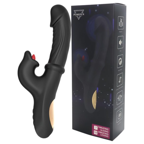Wilson - vibrators ar klitoru stimulatoru, melns