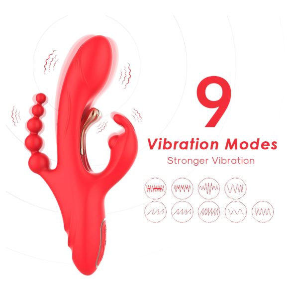 Bestoy - 3-zaru, valodas vibrators (sarkans)