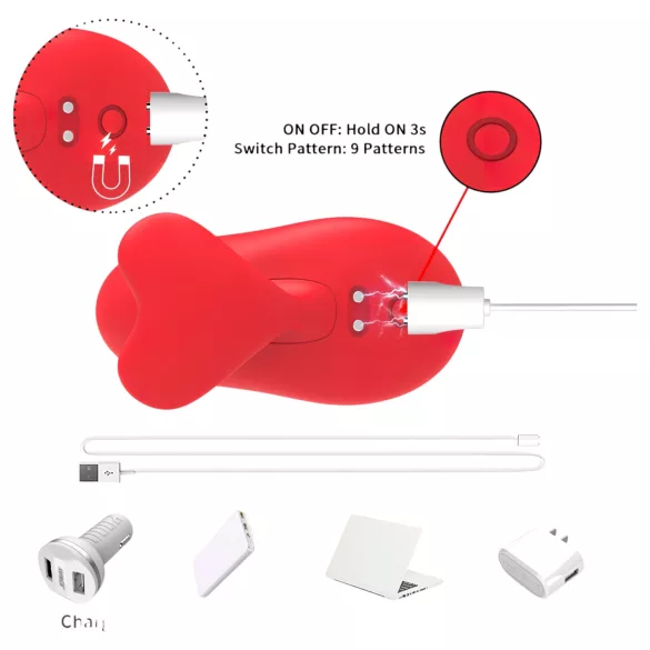 Bestoy - uzlādējams pirksta vibrators sarkans