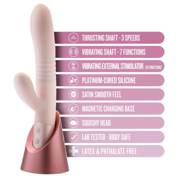 Blush Fraya - klitora un vaginālais vibrators ar stumšanas funkciju rozā