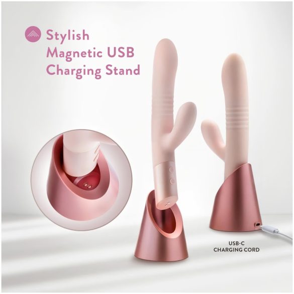 Blush Fraya - klitora un vaginālais vibrators ar stumšanas funkciju rozā