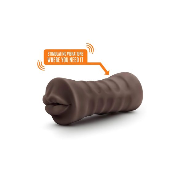 Enlust Krystal - masturbators mākslīgā mute ar vibrāciju brūna