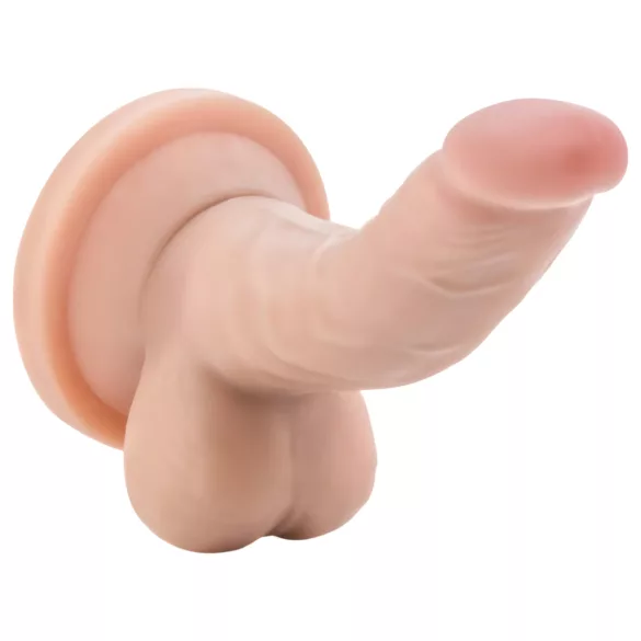 Dr. Skin reālistisks dildo ar piesūcekni un sēkliniekiem, bēšs, 12 cm