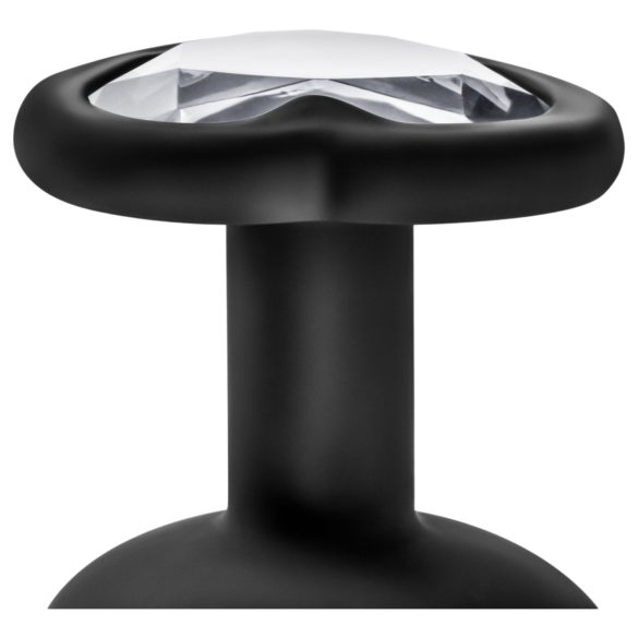 Temptasia M - anālais plug ar sirsniņu un sudraba akmeni melns vidējs