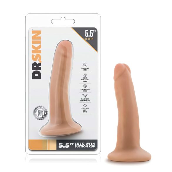 Dr. Skin reālistisks dildo ar piesūcekni 14cm, miesas krāsā
