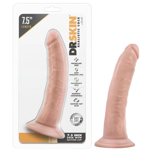 Dr. Skin reālistisks dildo ar piesūcekni, 17,5 cm, dabīga krāsa