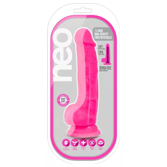Blush Neo - piesūcekņa dildo 19cm rozā