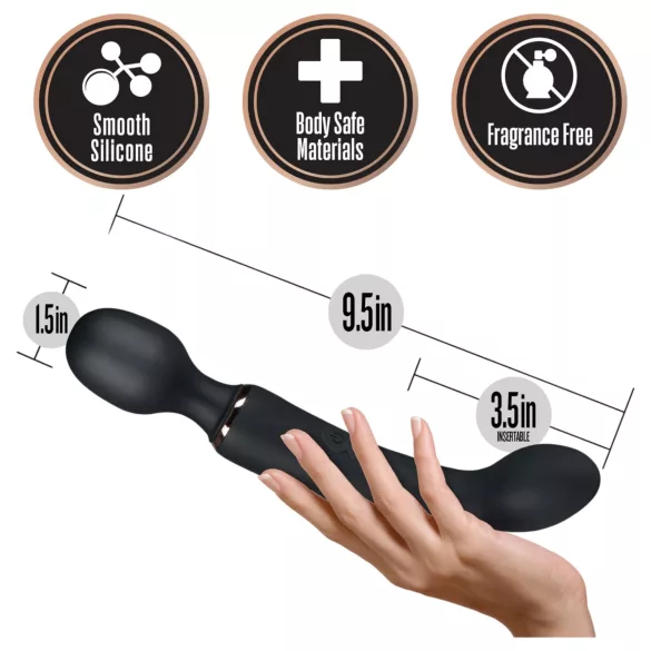 Blush Lush - 2 vienā nūjiņa un G‑punkta vibrators (melns)