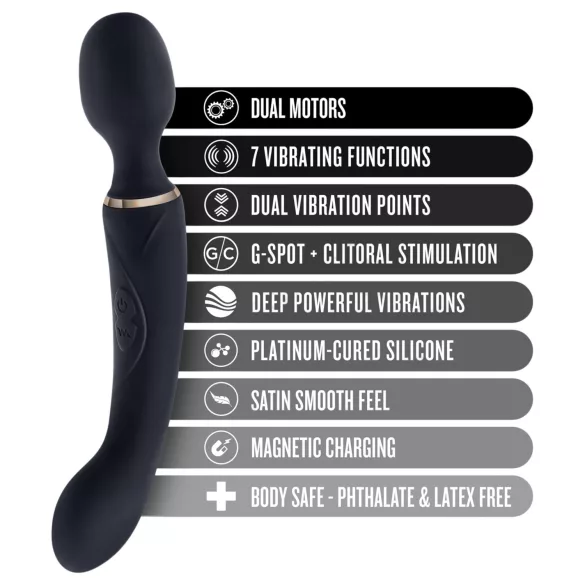 Blush Lush - 2 vienā nūjiņa un G‑punkta vibrators (melns)
