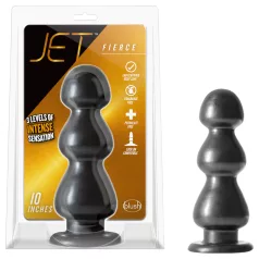 Blush Jet - stikla dildis ar piesūcekni un bumbiņām melns